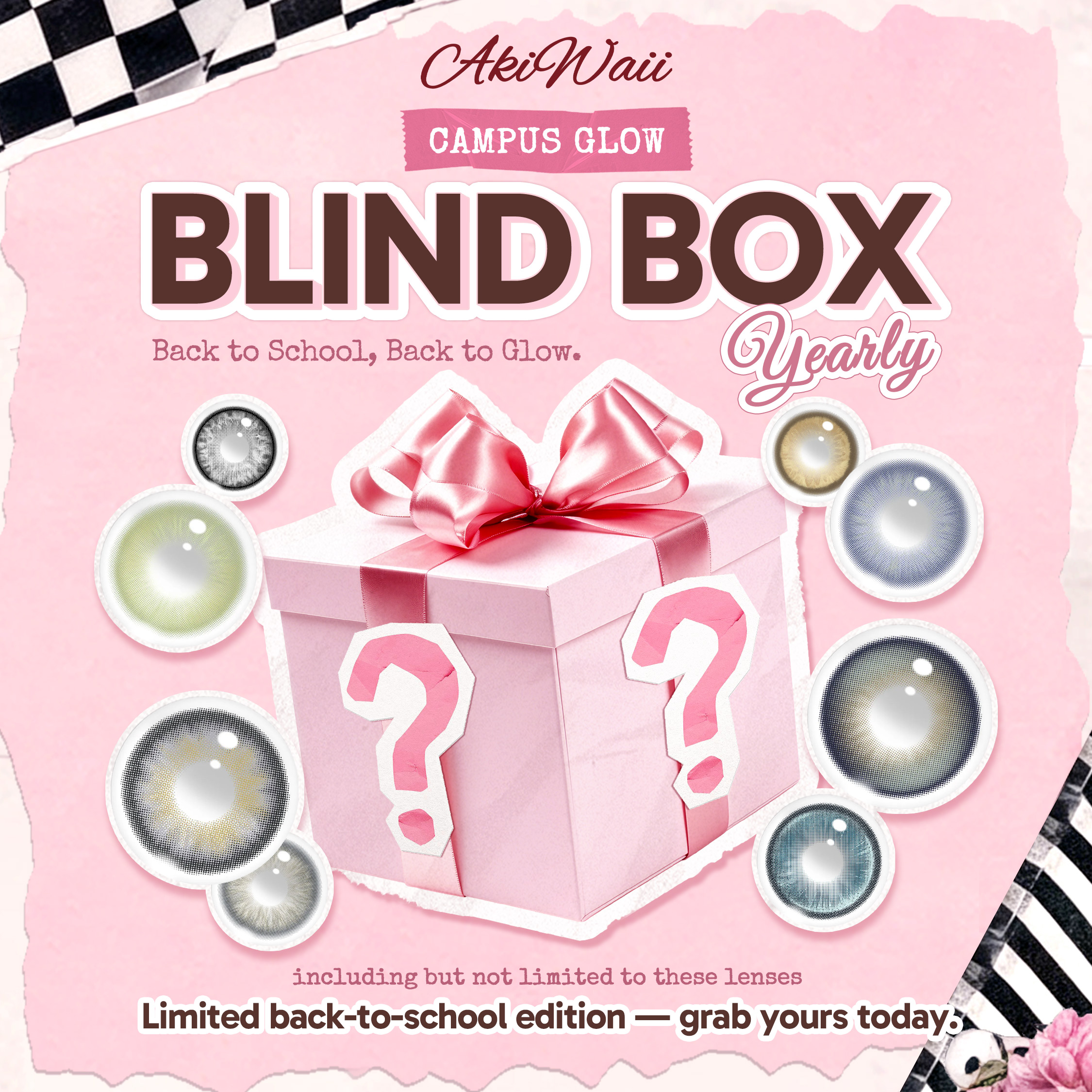 Akiwaii Campus Glow Blind Box | 8 Pairs, 1 Year