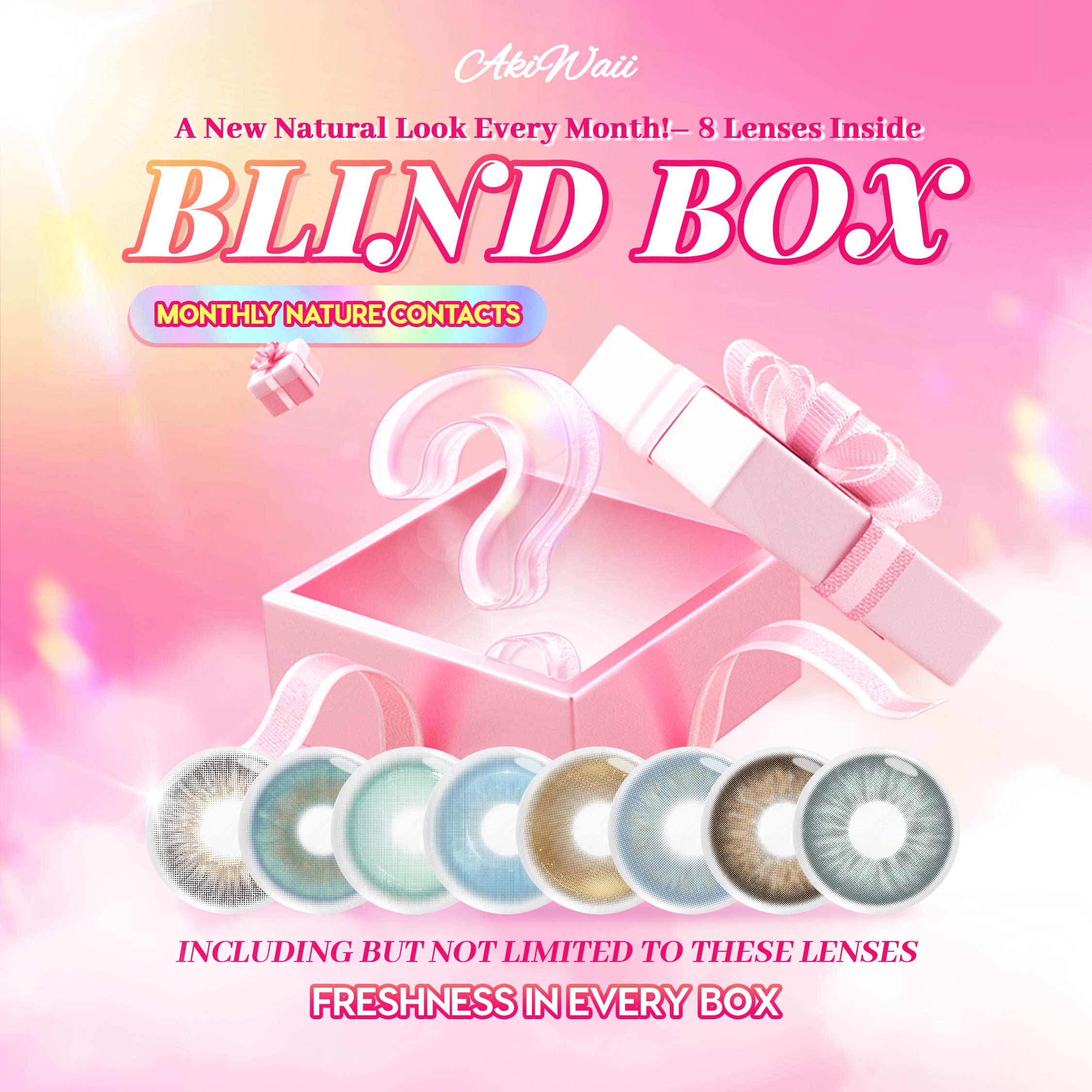 Akiwaii Monthly Nature Contacts Blind Box – 8 Pairs