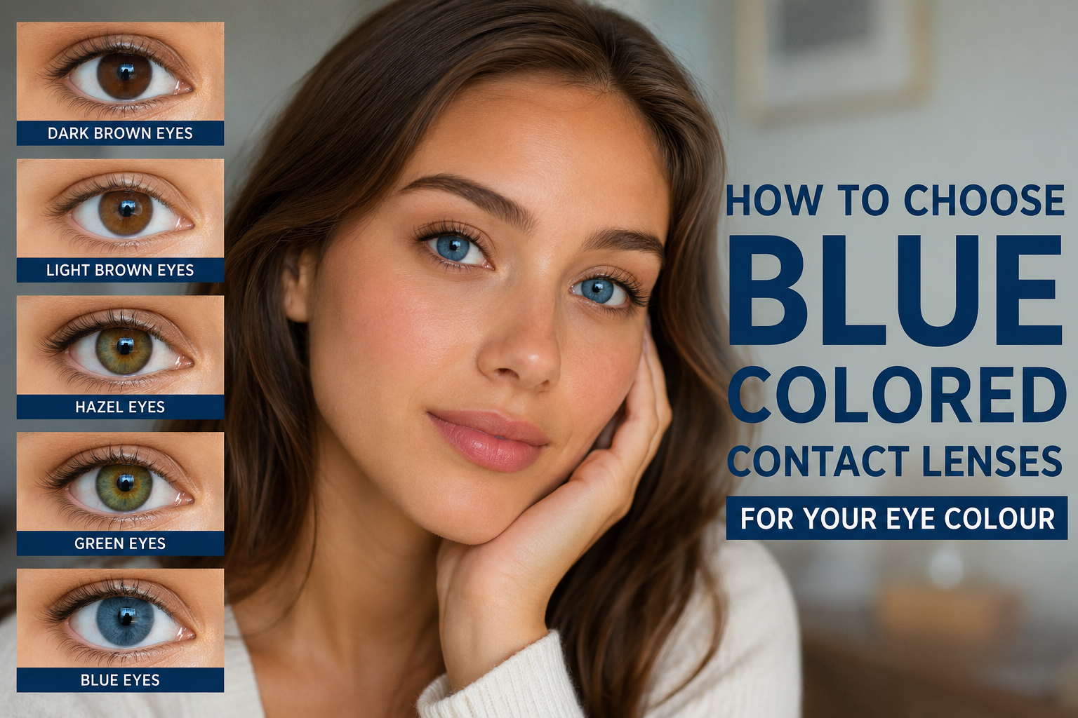 blue colored contact lens
