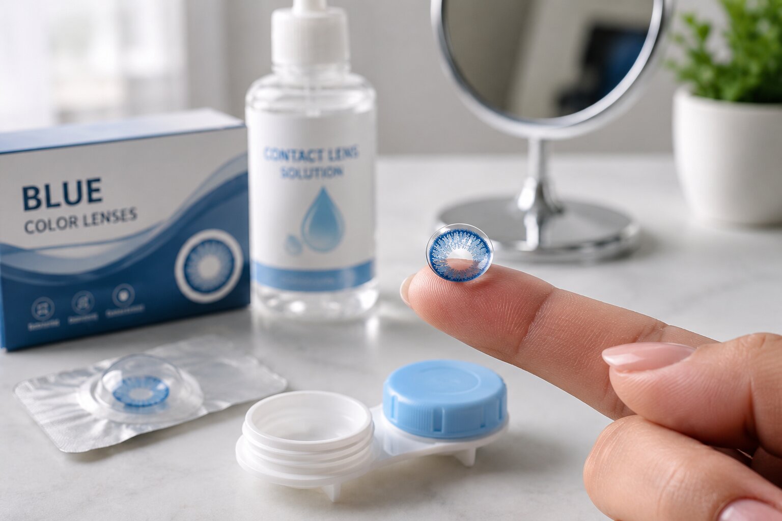 blue colored contact lenses