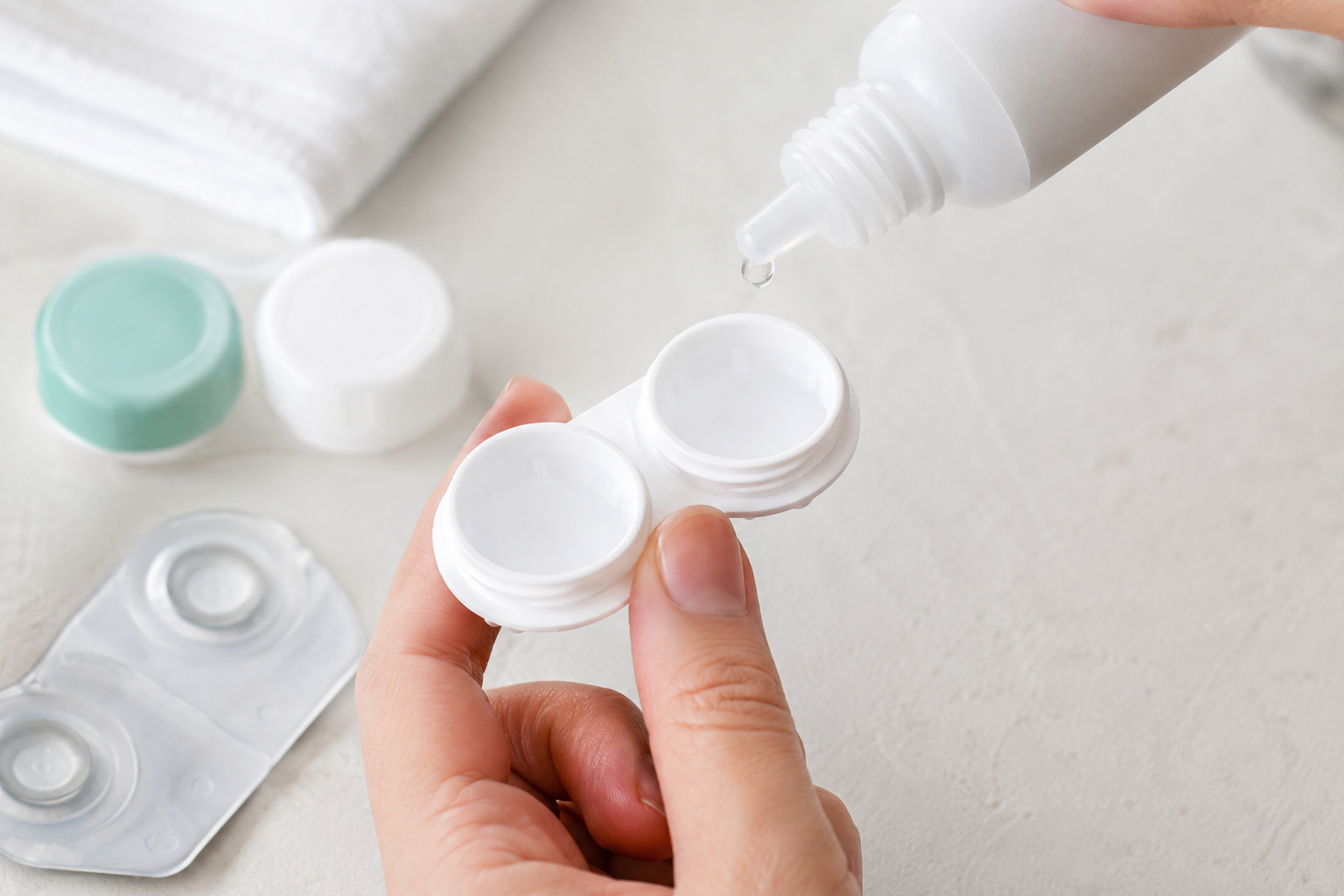 clean contact lens case