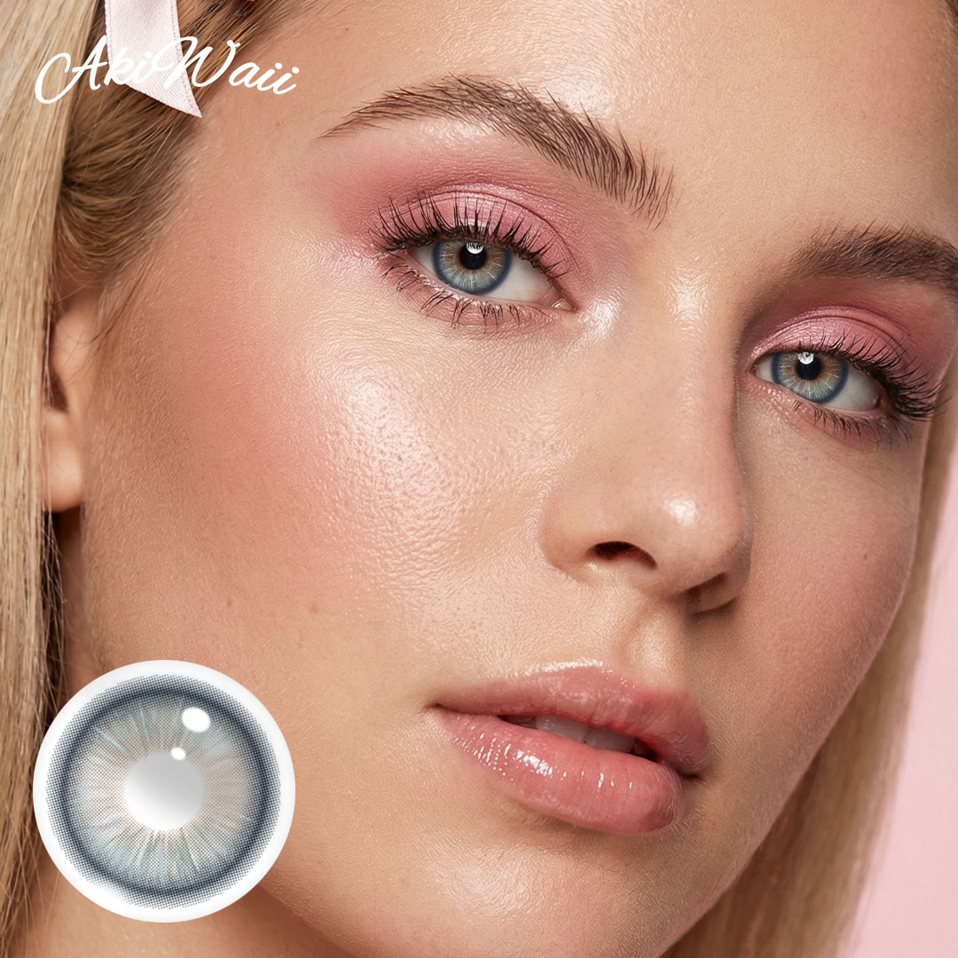 Akiwaii Ebony Blue – Natural Yearly Blue Contact Lenses