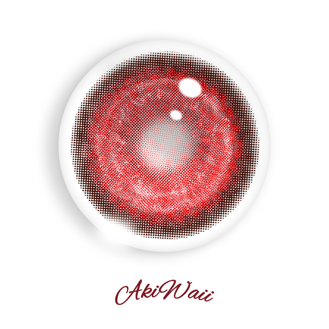 Akiwaii Koi Red Daily Contacts–Bold Red Cosplay Contact Lenses	-10pcs