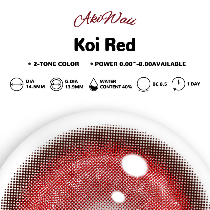 Akiwaii Koi Red Daily Contacts–Bold Red Cosplay Contact Lenses	-10pcs