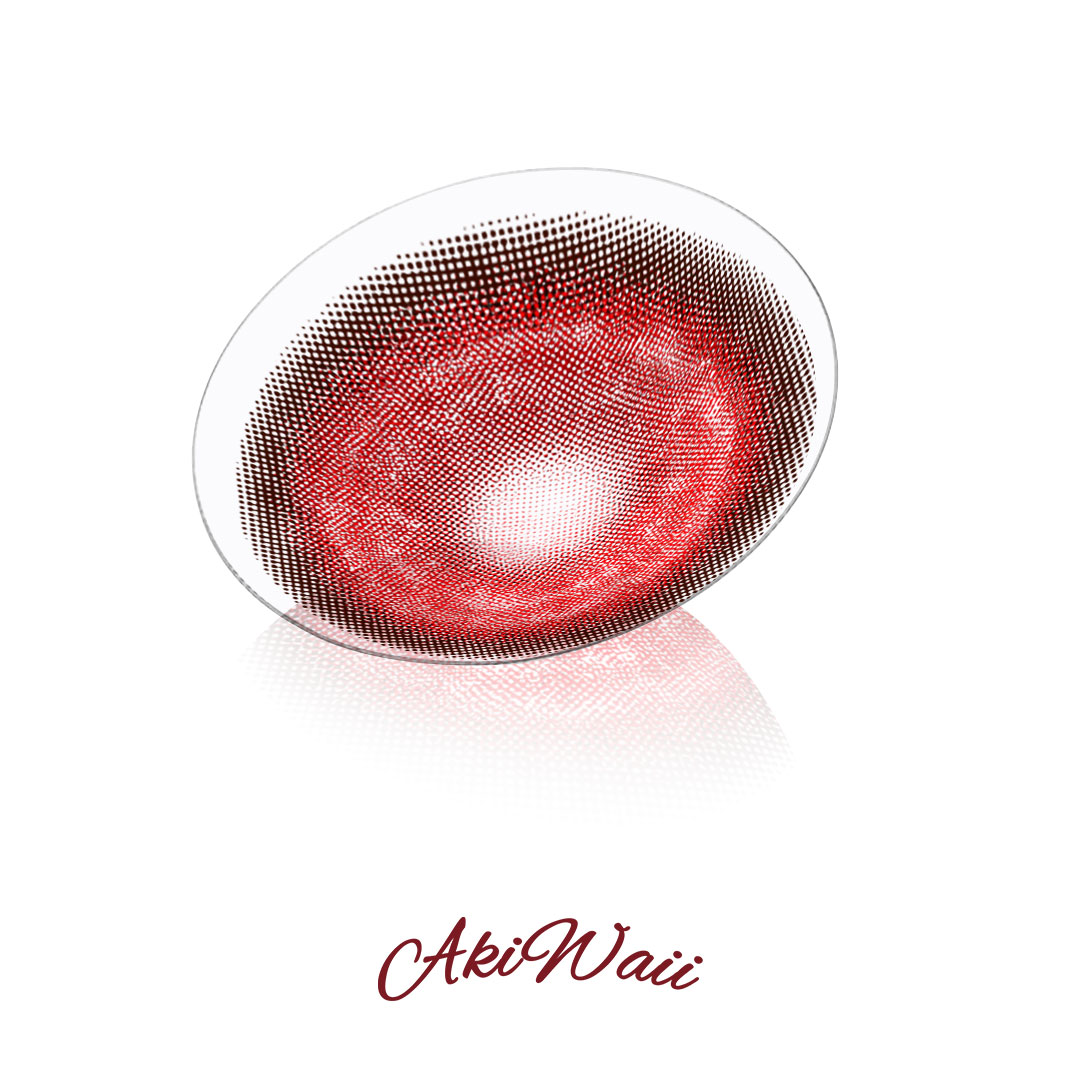 Akiwaii Koi Red Daily Contacts–Bold Red Cosplay Contact Lenses	-10pcs