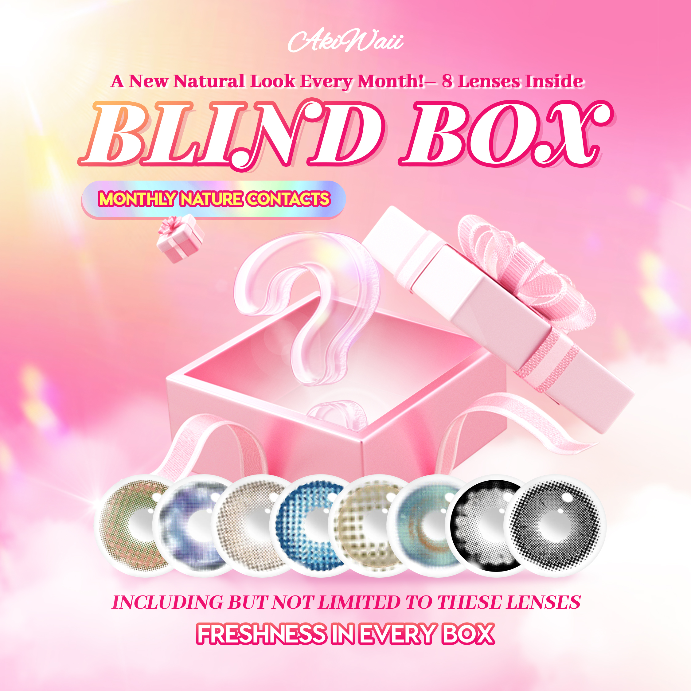Akiwaii Monthly Nature Contacts Blind Box | 8 Pairs