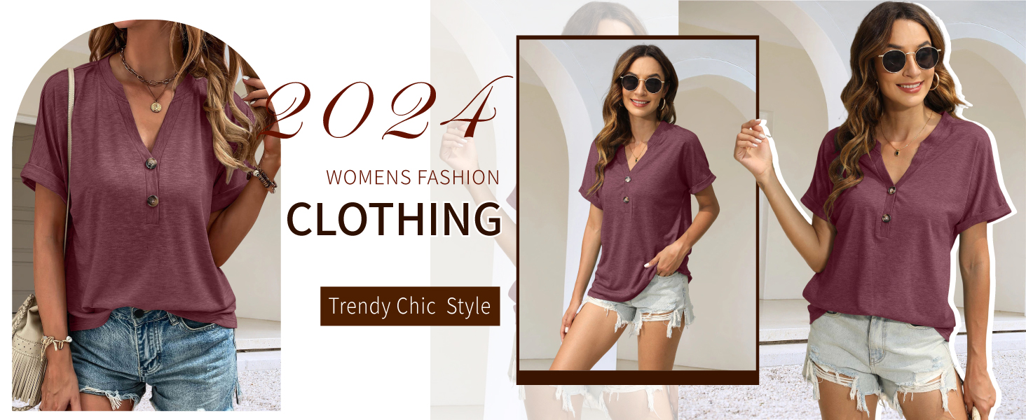 Women's Summer Short Sleeve Crewneck Shirts Loose Casual T-Shirt Letter Printing Tops Pullover