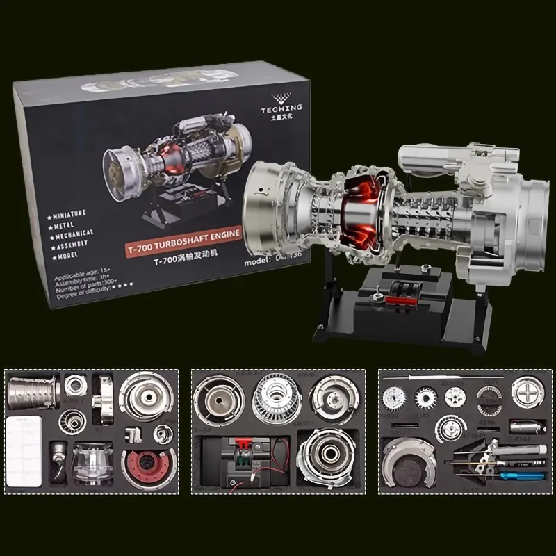 3D-Metallpuzzle-Serie – T-700-Turbowellenmotor (Black-Hawk-Edition)