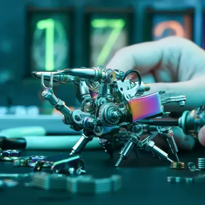 3D-Metallpuzzle-Serie: Silbergepanzertes Käfermodell