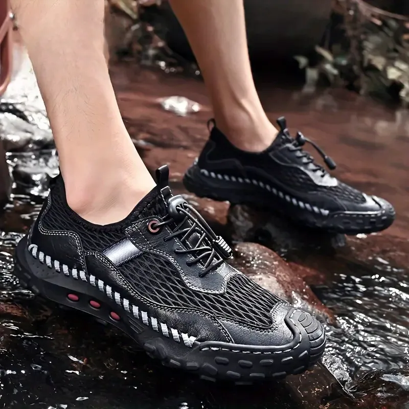 🔥On This Week Sale 70% OFF🔥Men's Breathable Mesh Sneakers- Waterproof, Non-Slip Casual Shoes with Adjustable Drawstring for Outdoor, Beach & Sports