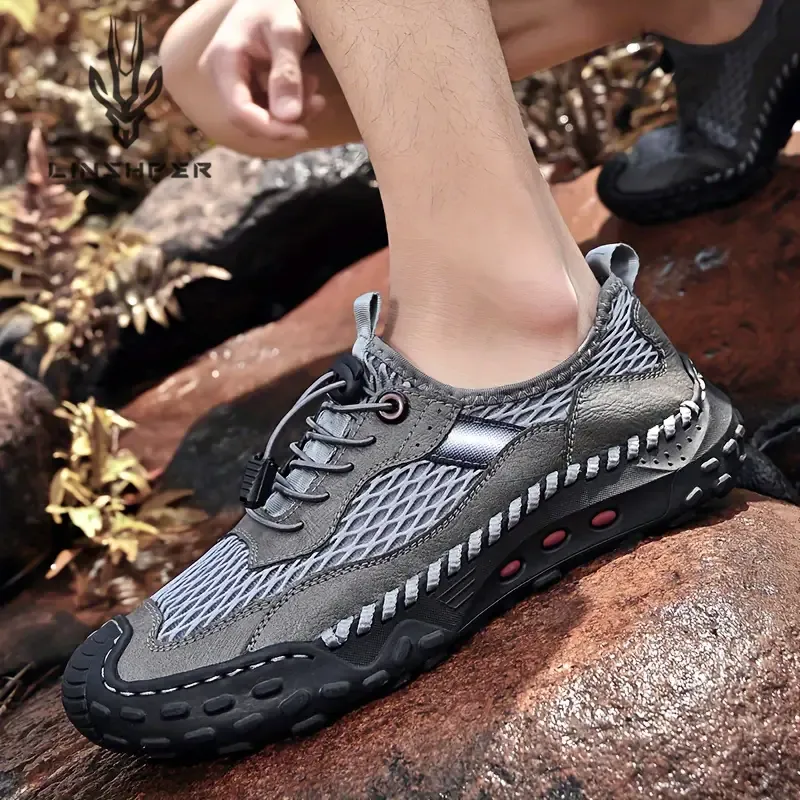 🔥On This Week Sale 70% OFF🔥Men's Breathable Mesh Sneakers- Waterproof, Non-Slip Casual Shoes with Adjustable Drawstring for Outdoor, Beach & Sports