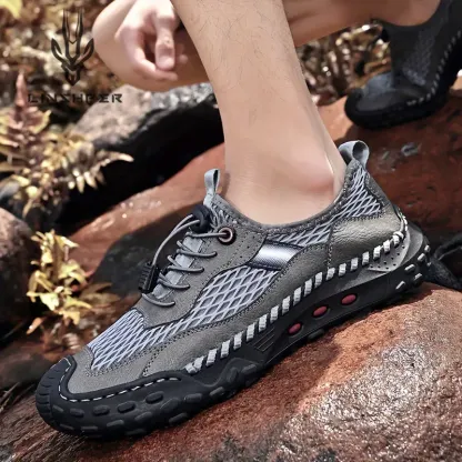 🔥On This Week Sale 70% OFF🔥Men's Breathable Mesh Sneakers- Waterproof, Non-Slip Casual Shoes with Adjustable Drawstring for Outdoor, Beach & Sports