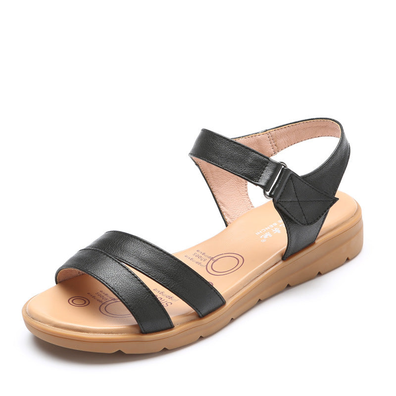 Women's Summer Soft Cowhide Rubber Sole Sandals