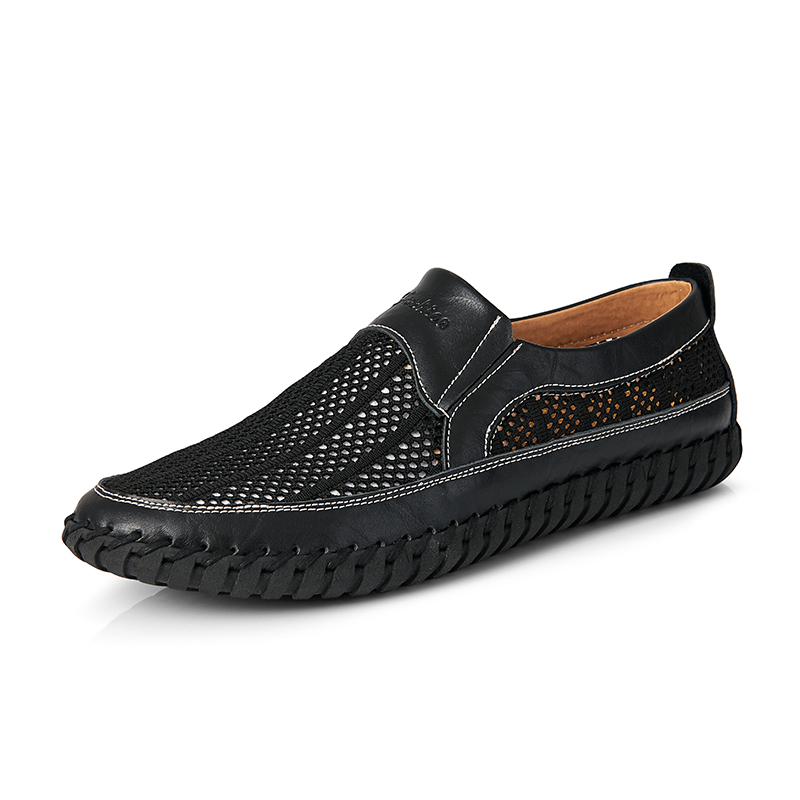 BreezeStep: Men’s Slip-On Boat Shoes with Breathable Upper, Rubber Outsole, and Double-Stitch Durability