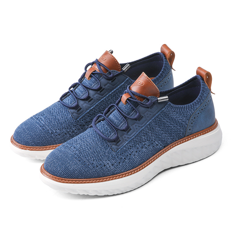 Men's Breathable Knit Mesh Casual Sneakers, Lightweight Non-Slip Shoes with Soft Interior Lining