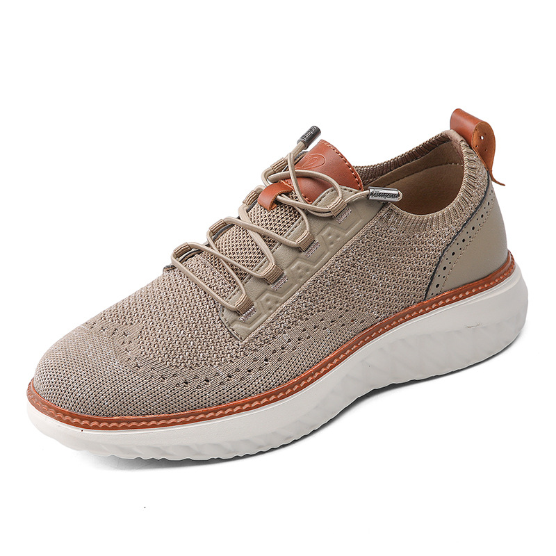 Men's Breathable Knit Mesh Casual Sneakers, Lightweight Non-Slip Shoes with Soft Interior Lining