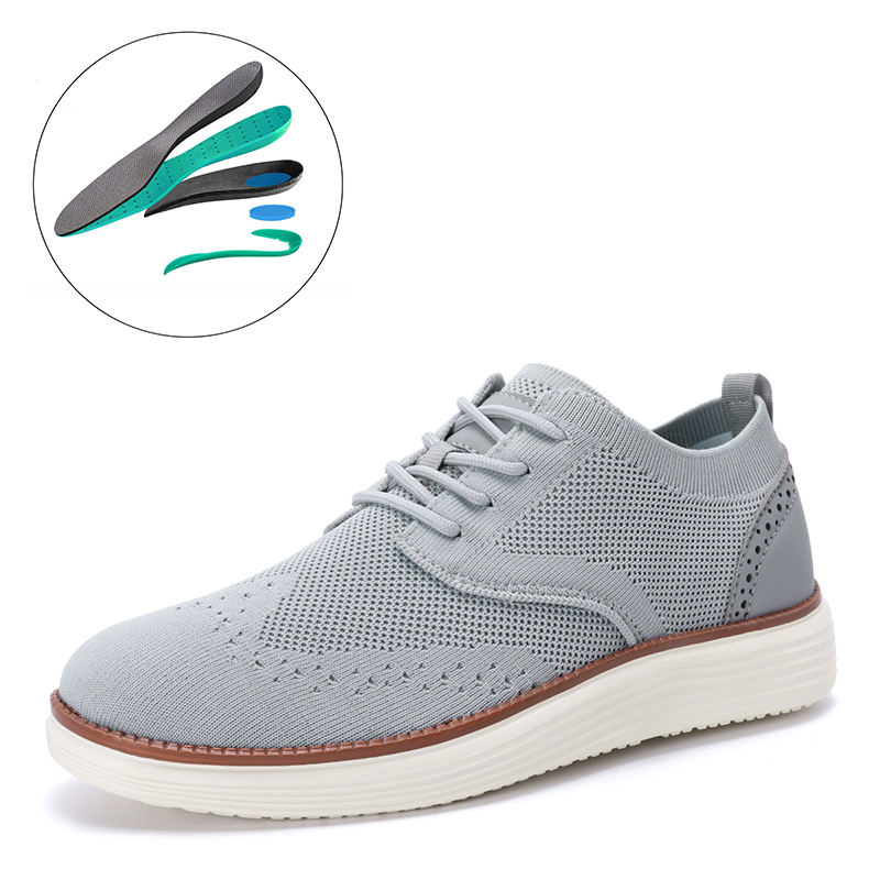 Men's Mesh Oxford Sneakers – Lightweight Casual Walking Shoes with Arch Support, Breathable Lace-Up Fashion Sneakers