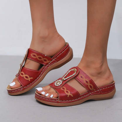 Women's Rhinestone Low Heel Slippers