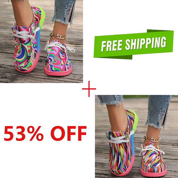 🔥LAST DAY 70% OFF - Women's Casual Comfy Lightweight Abstract Color Canvas Shoes