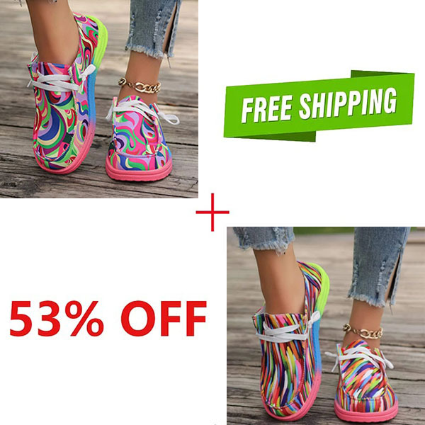 🔥LAST DAY 70% OFF - Women's Casual Comfy Lightweight Abstract Color Canvas Shoes