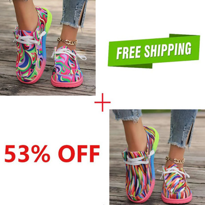 🔥LAST DAY 70% OFF - Women's Casual Comfy Lightweight Abstract Color Canvas Shoes