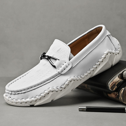 MEN'S HANDCRAFTED CROCODILE PATTERN COMFORTABLE CASUAL SHOES