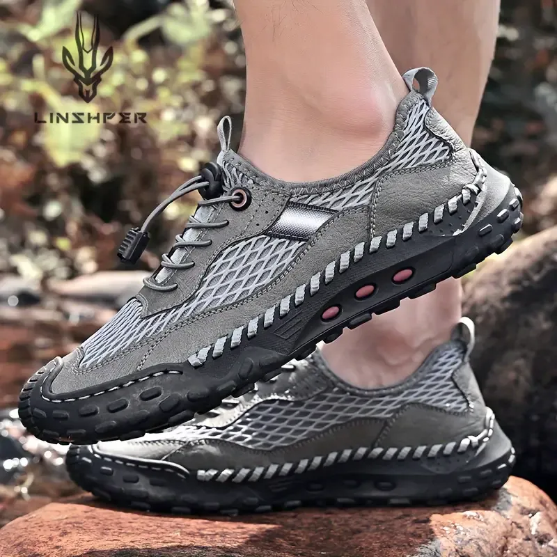 🔥On This Week Sale 70% OFF🔥Men's Breathable Mesh Sneakers- Waterproof, Non-Slip Casual Shoes with Adjustable Drawstring for Outdoor, Beach & Sports