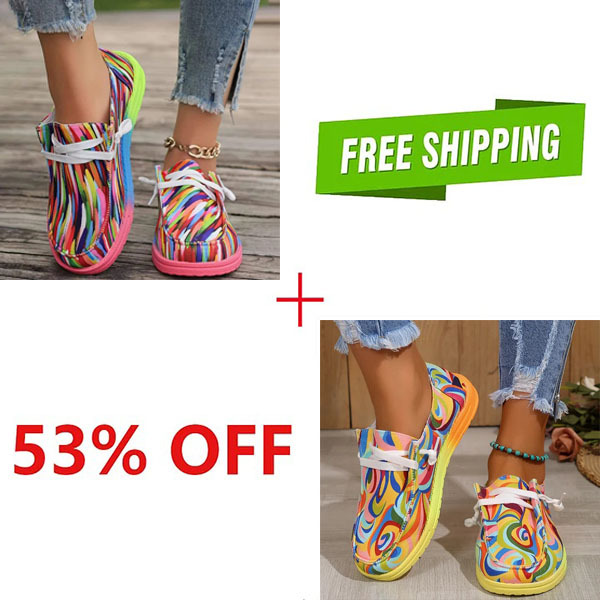 🔥LAST DAY 70% OFF - Women's Casual Comfy Lightweight Abstract Color Canvas Shoes