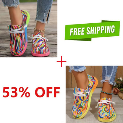 🔥LAST DAY 70% OFF - Women's Casual Comfy Lightweight Abstract Color Canvas Shoes