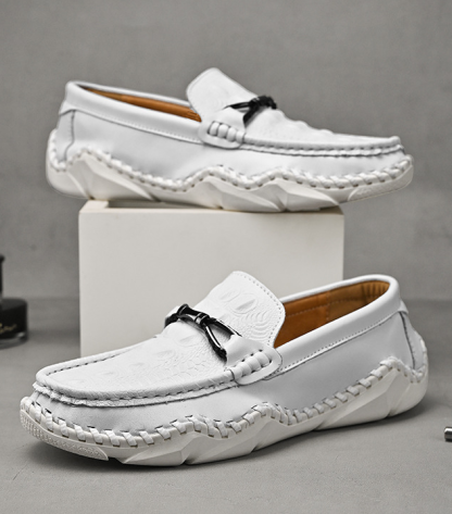 MEN'S HANDCRAFTED CROCODILE PATTERN COMFORTABLE CASUAL SHOES