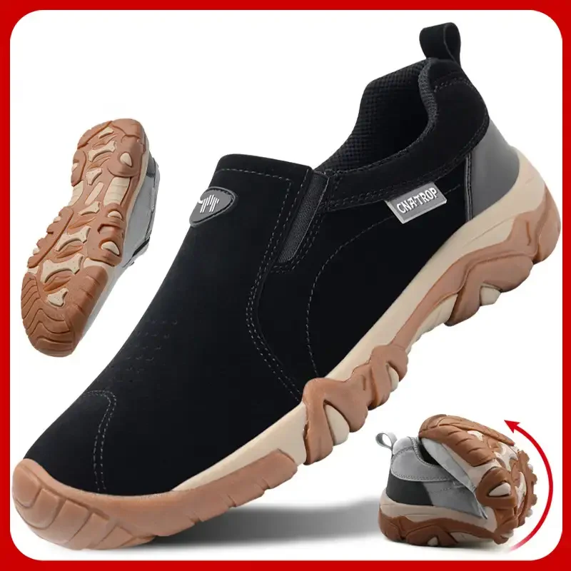 🔥Last Day Promotion 69% OFF 🎁Men's Outdoor Comfy Walking Slip-On Shoes Shoes, Comfortable Hiking Leather Sneakers