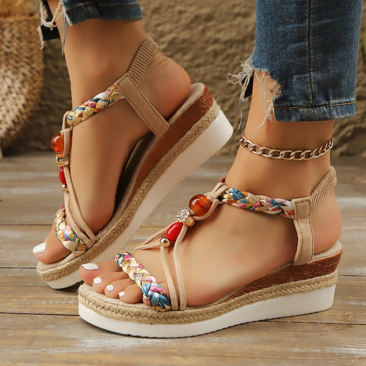 🔥🔥Last Day Promotion 50% OFF🔥Bohemian Wedge Heeled Women's Sandals