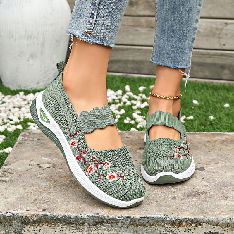 🔥Last Day Promotion 70% OFF🔥- Women's comfortable breathable floral knitted sneakers