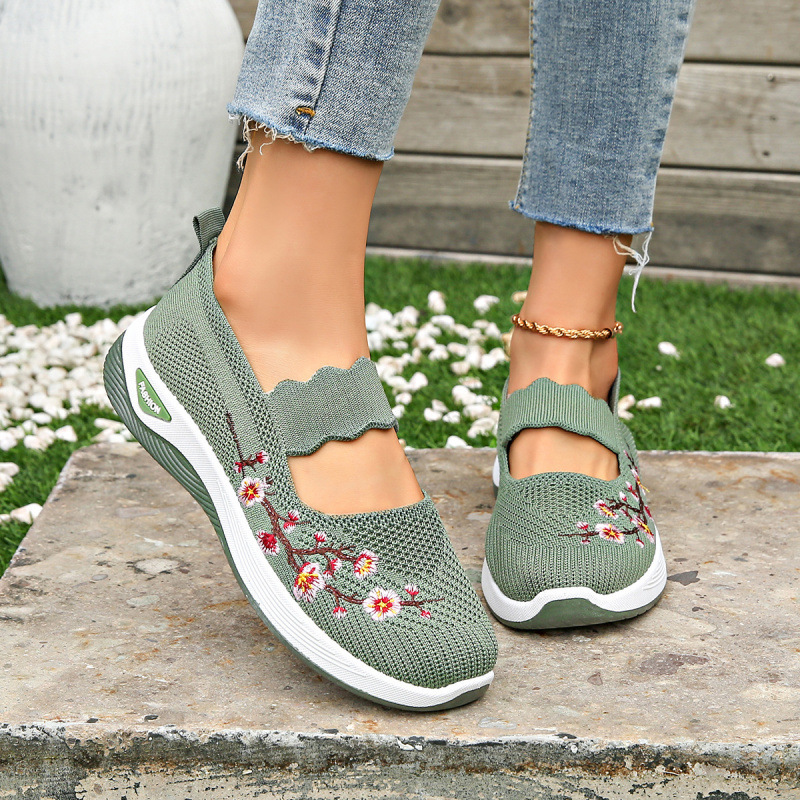 🔥Last Day Promotion 70% OFF🔥- Women's comfortable breathable floral knitted sneakers