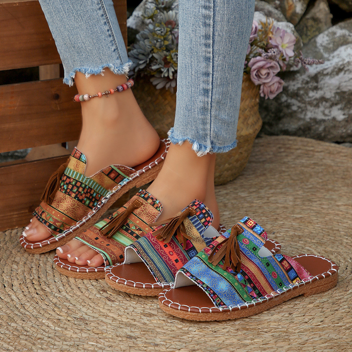 🔥Last Day Promotion 50% OFF - Women's Comfortable Tassel Flat Sandals
