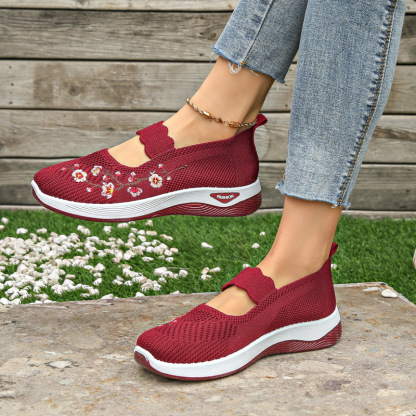 🔥Last Day Promotion 70% OFF🔥- Women's comfortable breathable floral knitted sneakers