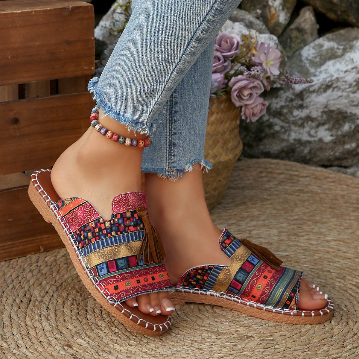 🔥Last Day Promotion 50% OFF - Women's Comfortable Tassel Flat Sandals