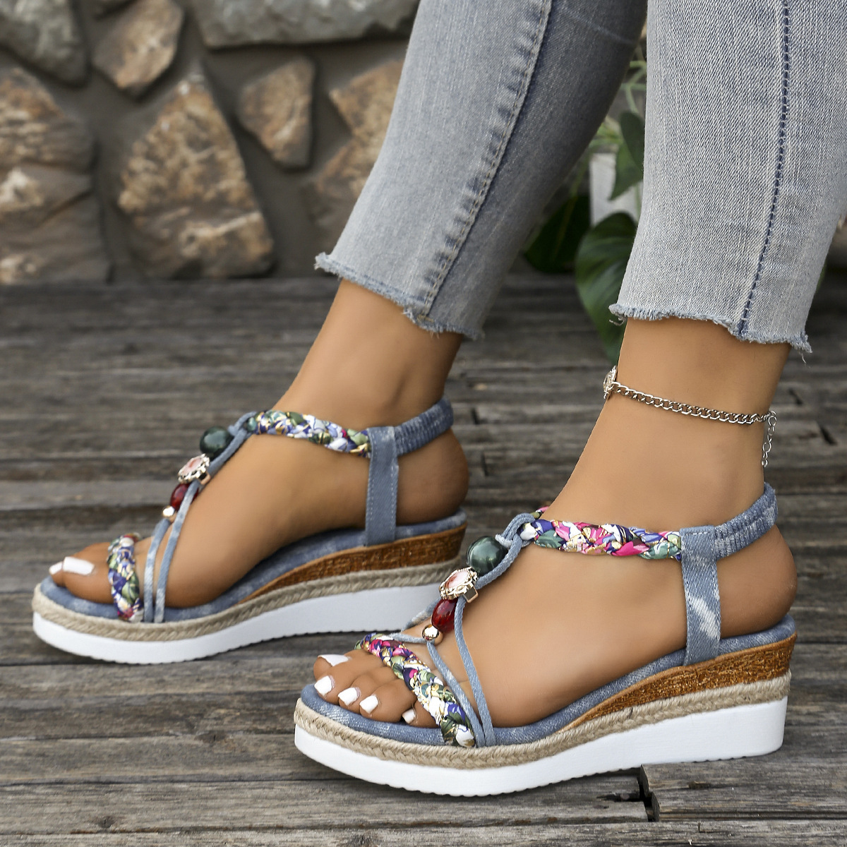 🔥🔥Last Day Promotion 50% OFF🔥Bohemian Wedge Heeled Women's Sandals
