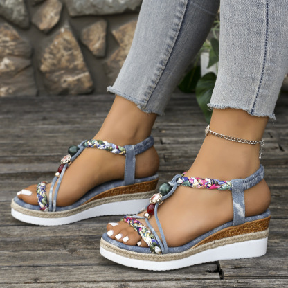 🔥🔥Last Day Promotion 50% OFF🔥Bohemian Wedge Heeled Women's Sandals