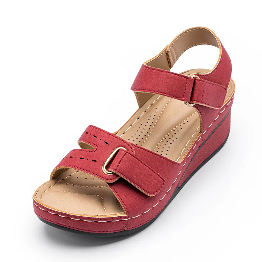 Comfyfleek Hook & Loop Ankle Strap Wedge Sport Sandals