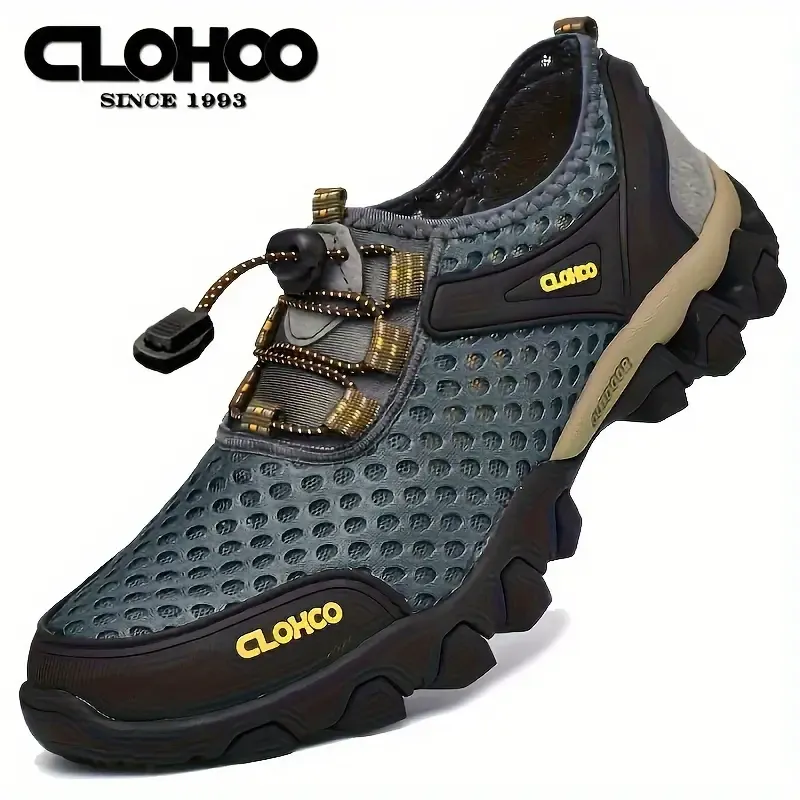 🔥On This Week Sale 70% OFF🔥Men's Breathable Mesh Sneakers- Waterproof, Non-Slip Casual Shoes with Adjustable Drawstring for Outdoor, Beach & Sports
