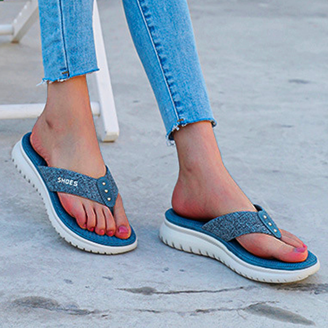 Women Flip Flop Slides Comfortable T- Strap Slippers