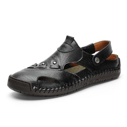 Men Summer Genuine Beach Sandals Slippers