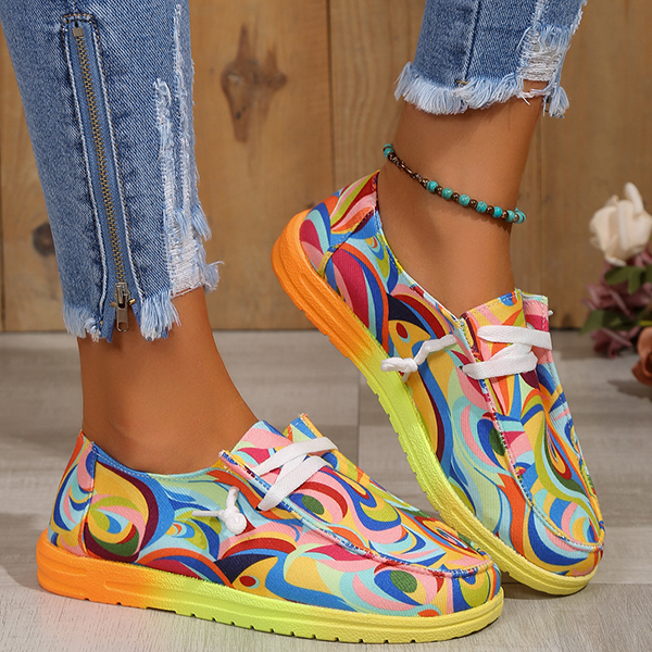 🔥LAST DAY 70% OFF - Women's Casual Comfy Lightweight Abstract Color Canvas Shoes