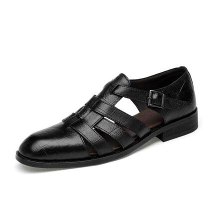 Men's Business Casual Sandals Ankle Strap Flats Soft Shoes