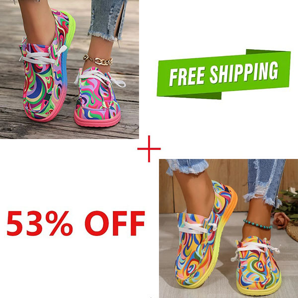🔥LAST DAY 70% OFF - Women's Casual Comfy Lightweight Abstract Color Canvas Shoes