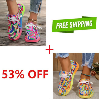 🔥LAST DAY 70% OFF - Women's Casual Comfy Lightweight Abstract Color Canvas Shoes