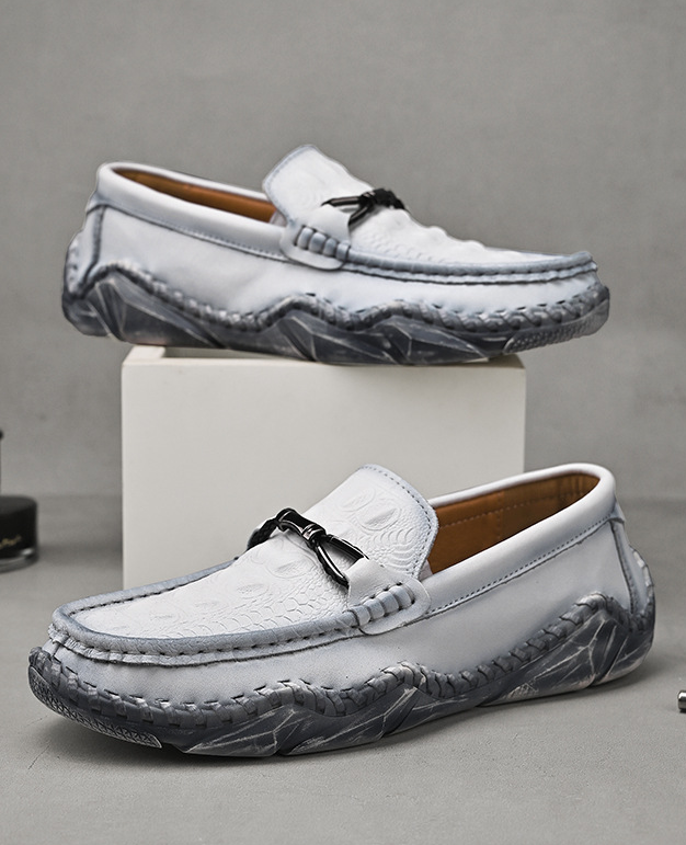 MEN'S HANDCRAFTED CROCODILE PATTERN COMFORTABLE CASUAL SHOES