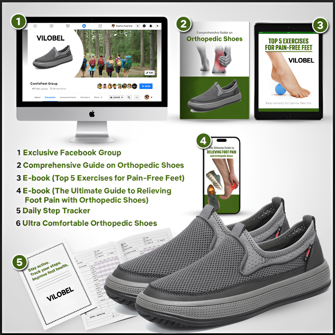 Men's Breathable Mesh Walking Shoes – Lightweight Sneakers with Arch Support, Slip-Resistant Sole, Cushioned Insole