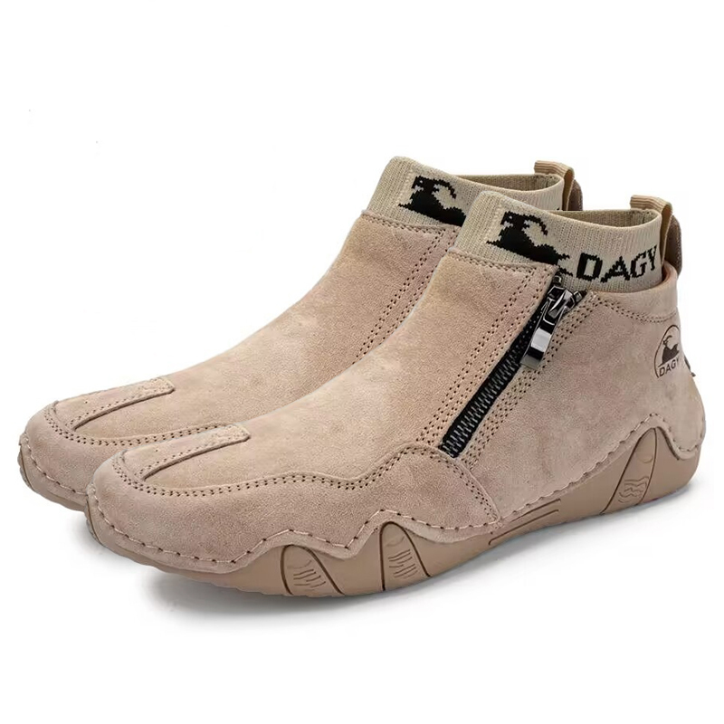 🔥Hot Sale! Limited Stock💥Men's Year-Round Lightweight Leather Slip-On Side-Zip DAGY Motorcycle Boots